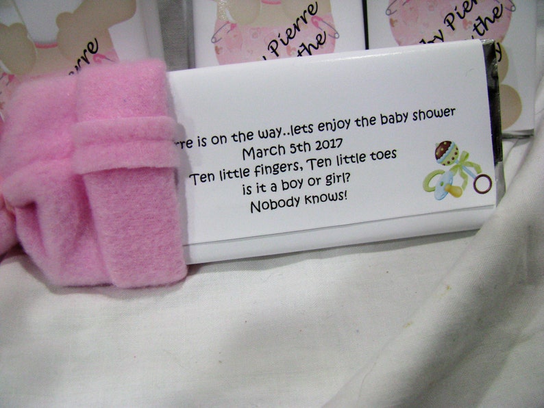 Baby Shower Favors. special Hershey bars with handmade hats. Super cute for baby shower image 5