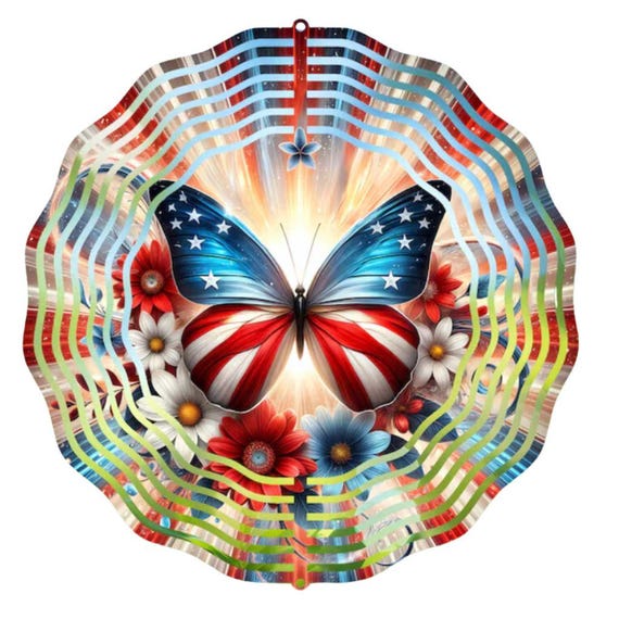 USA Patriotic Wind Spinner, 4th of July, Mom Gift