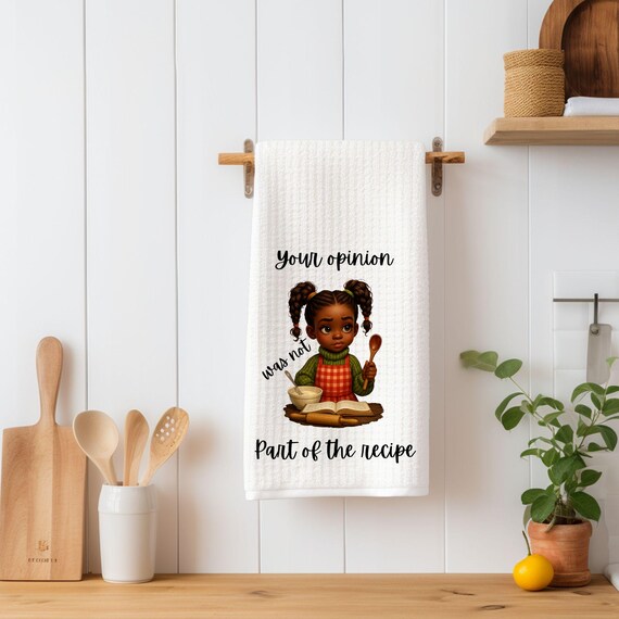 Humorous Kitchen Towel, Black Girl Magic, Waffle Towel, Birthday, Mom Gift