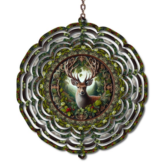 Deer Wind Spinner, Wildlife Garden Decor, Christmas, Dad Gift