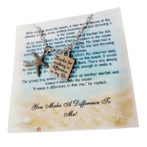 End of Year Teacher Gift, Starfish Necklace, Gift for Teacher