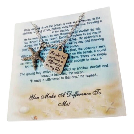End of Year Teacher Gift, Starfish Necklace, Gift for Teacher