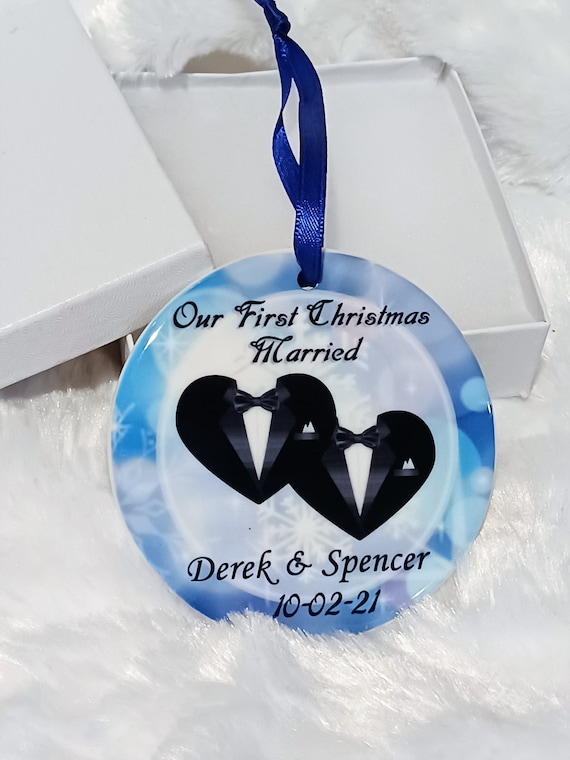 Gay Wedding Gifts, Gay wedding ornament, Christmas, Couple Gift