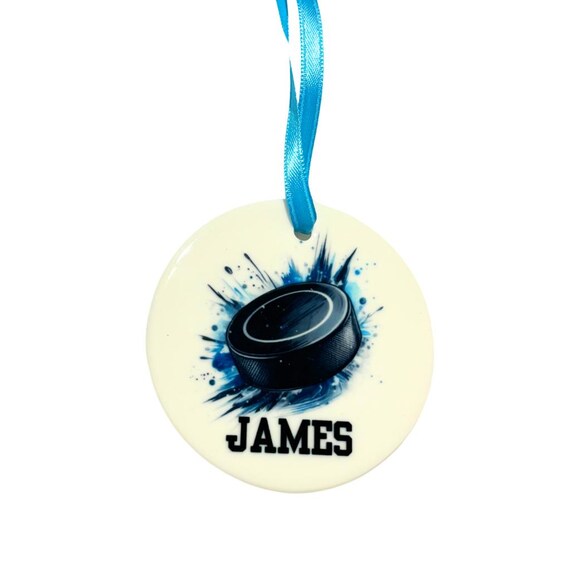 Personalized Hockey Ornament, Hockey Gift, Christmas, Coach Gift