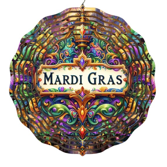 Mardi Gras Decor, Wind Spinner, Easter, Fat Tuesday, New Orleans, Friend Gift