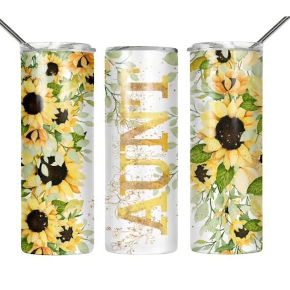 Aunt Gift, Skinny Tumbler with Straw, Mothers Day, Gift for Aunt
