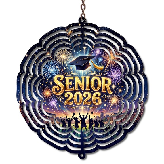 Senior 2026 Wind Spinner | Graduation Gift for Senior | Class of 2026 Gift | Graduation Decor | High School Graduation Gift