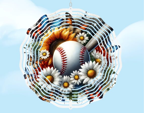 Baseball Lover Wind Spinner, Spring Decor, Summer Decor, Birthday, Friend Gift
