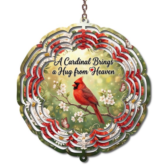 Cardinal Wind Spinner Memorial Garden Decor – Sympathy Gift for Loss Outdoor Spinner