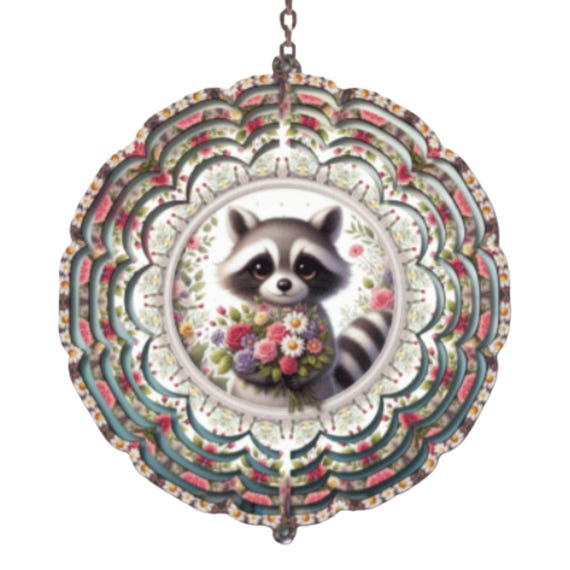 Raccoon Decor, Wind Spinner, Raccoon Lover, Birthday, Friend Gift