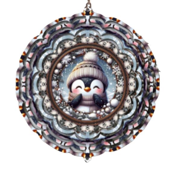 Penguin Wind Spinner, Penguin Gift, Christmas, Friend Gift