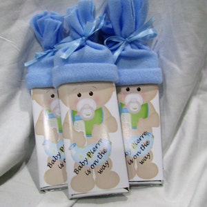 Baby Shower Favors. special Hershey bars with handmade hats. Super cute for baby shower image 9