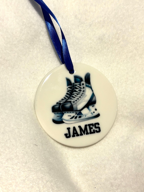 Hockey Ornament, Personalized Ornament, Christmas, Team Exchange Gift, Son Gift