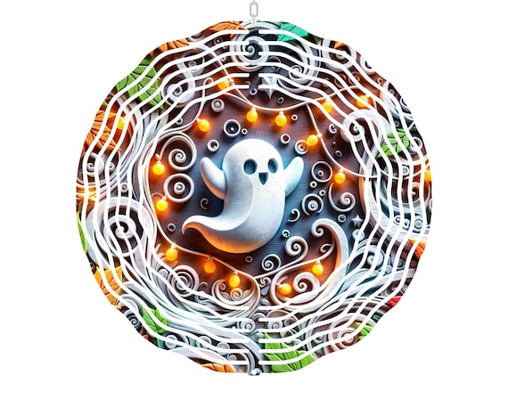 Halloween Decor, Wind Spinner, Ghost, Halloween, Daughter Gift
