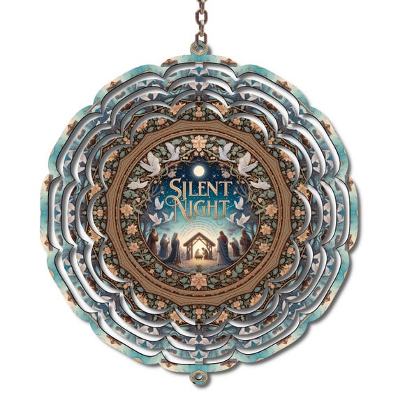 Silent Night Wind Spinner, Christmas, Mom Gift