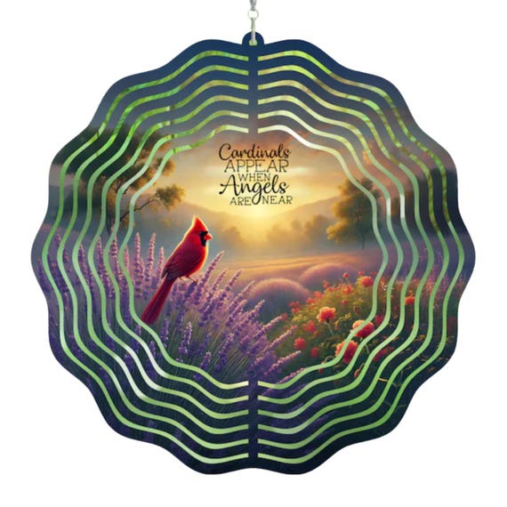 Cardinal Wind Spinner, Cardinals Appear When Angels Are Near, Memorial Gift, Sympathy, Friend Gift