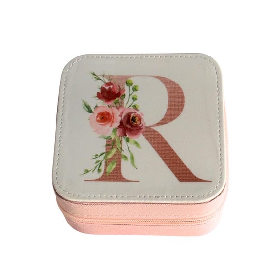 Travel Jewelry Case, Monogram Pouch, Small Travel Jewelry Box, Wedding, Bridesmaid Gift