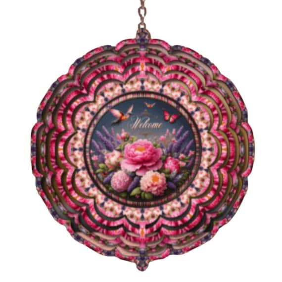 Peonies Wind Spinner, Spring Decor, Birthday, Grandma Gift