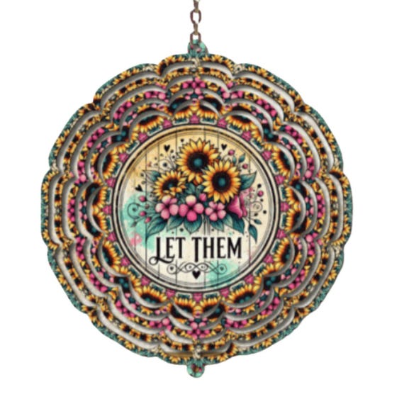 Sunflower Wind Spinner, Inspirational Decor, Birthday, Daughter Gift