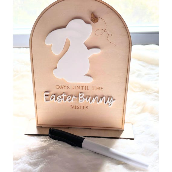 Easter Countdown Sign Days Until Easter Bunny Easter Decor Easter Bunny Countdown Dry Erase Easter Sign Easter Decor for Kids