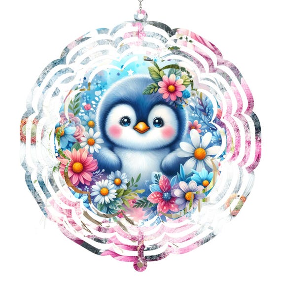 Penguin Gift, Penguin Lover, Wind Spinner, Christmas, Daughter In Law Gift