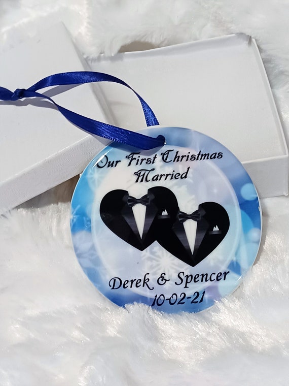 Personalized Gay Wedding Gift, Married Ornament, Wedding, Gift for Couple