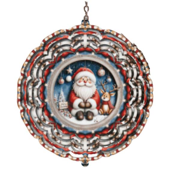 Santa Wind Spinner, Santa Gift, Christmas, Secret Santa Gift
