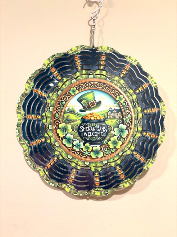 St. Patrick's Day Decor, Wind Spinner, Outdoor Decor, Friend Gift