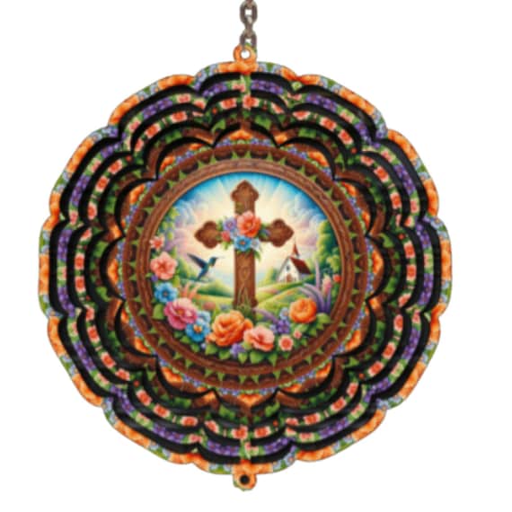 Cross Decor, Cross Wind Spinner, Easter, Christian Decor, Mom Gift