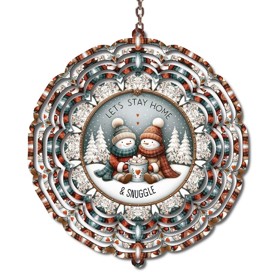 Snowman Couple, Christmas Wind Spinner, Christmas, Newly Wed Gift