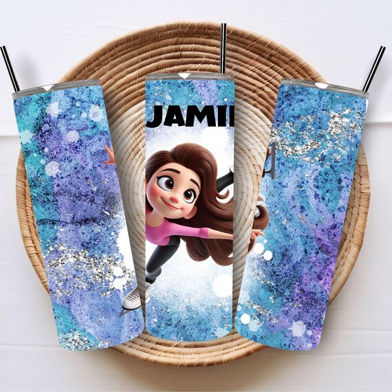 Ice Skater Gift, Figure Skater Gift, Personalized Tumbler, Tumbler with Straw, Birthday, Daughter Gift