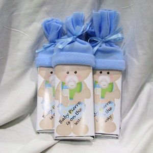 Baby Shower Favors. special Hershey bars with handmade hats. Super cute for baby shower image 10