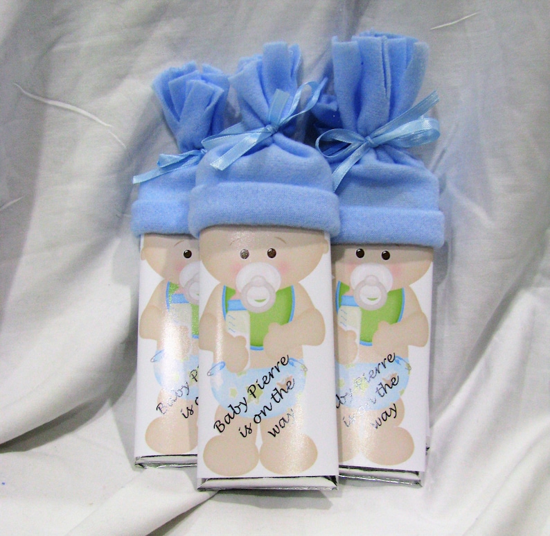 Baby Shower Favors. special Hershey bars with handmade hats. Super cute for baby shower image 10