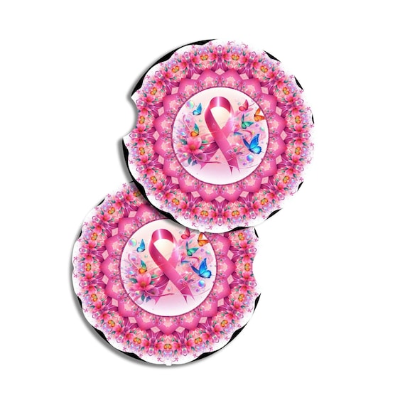 Breast Cancer Awareness, Car Coasters, October, Autumn, Mom Gift