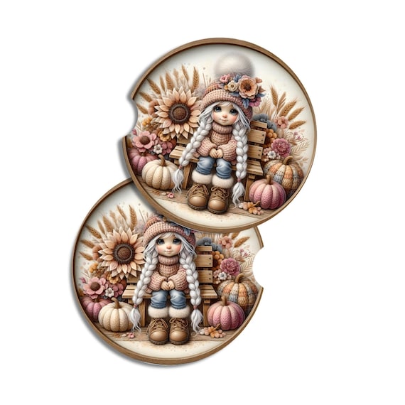 Fall Decor, Car Coasters, Autumn Decor, Friend Gift