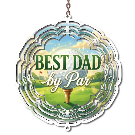 Best Dad By Par Golf Wind Spinner – Outdoor Yard Decor for Golf Lovers