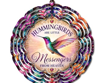 Hummingbird Wind Spinner | Hummingbirds Are Little Messengers From Heaven | Memorial Garden Decor | Sympathy Gift | Remembrance Gift