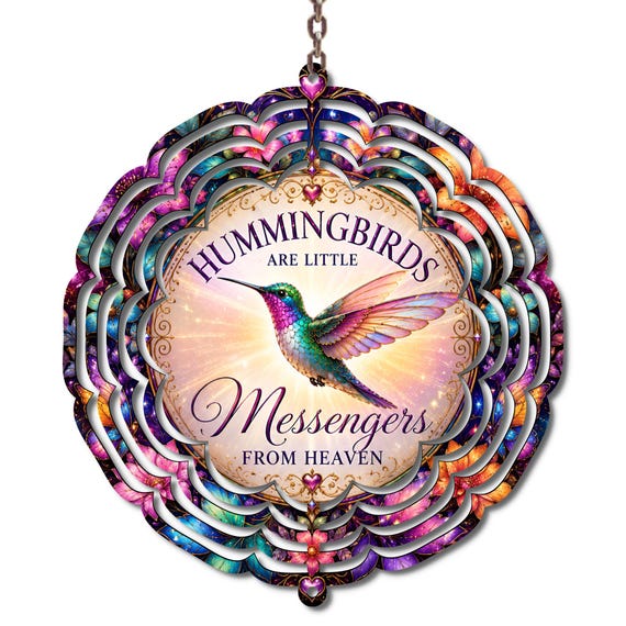 Hummingbird Wind Spinner | Hummingbirds Are Little Messengers From Heaven | Memorial Garden Decor | Sympathy Gift | Remembrance Gift