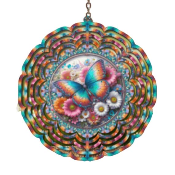 Butterfly Wind spinner, Rainbow Butterfly, Birthday, Mother-in-law Gift