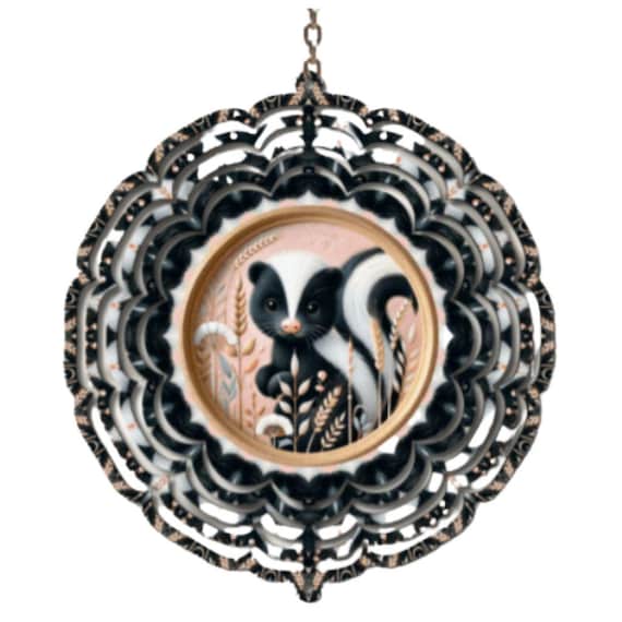 Skunk Wind Spinner, Skunk Gift, Spring Decor, Summer Decor, Friend Gift