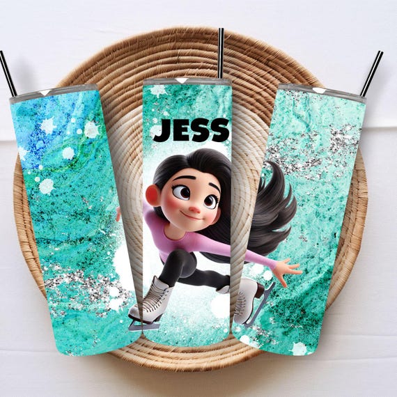 Ice Skater Gift, Figure Skater Gift, Personalized Tumbler, Tumbler with Straw, Birthday, Daughter Gift