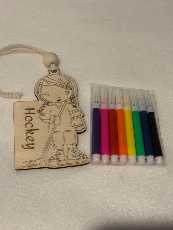 Hockey Ornament, DIY Craft Kit, Hockey Kids Gift, Christmas, Granddaughter Gift