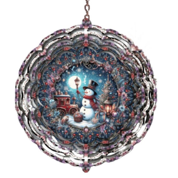 Snowman Wind spinner, Christmas Decor, Mom Gift