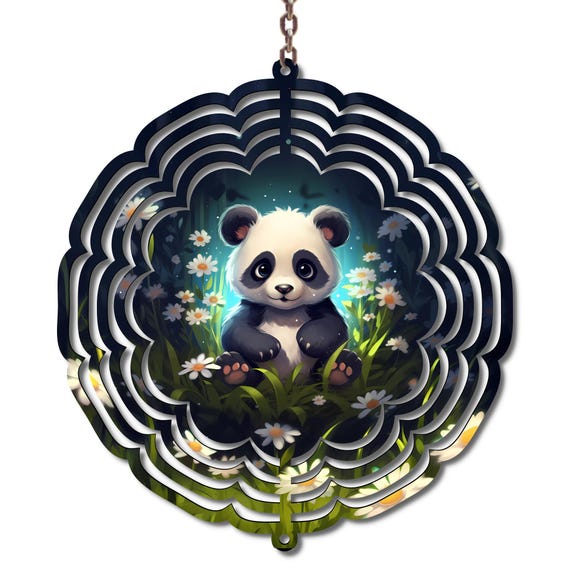 Panda Wind Spinner, Panda Lover Gift, Spring Decor, Daughter Present