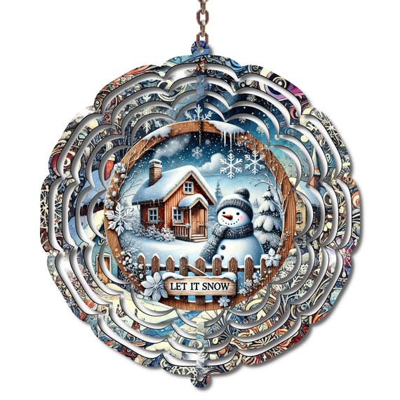 Winter Wind Spinner, Snowman Decor, Winter Decor, Christmas, Friend Gift