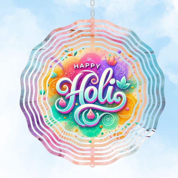 Holi Wind Spinner, Desi Art, South Asian, Indian Holiday, Spring Decor, Holi, Friend Gift