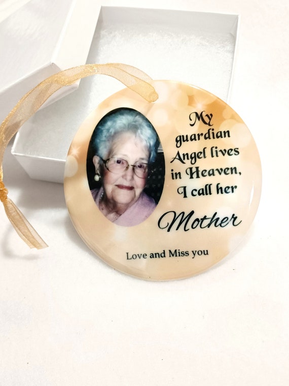 Christmas In Heaven Ornament, Memorial Ornament, In Memory of, Personalized, Christmas Gift for Mom