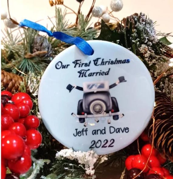 Gay Wedding Christmas Ornament; Couple Gift