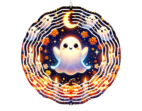 Halloween Decor, Wind Spinner, Ghost, Halloween, Daughter Gift