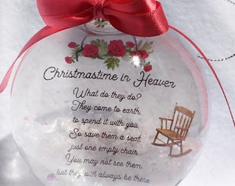 Christmas In Heaven Chair Ornament | Christmas Ornament | Sympathy Gift | Christmas Memorial | Heaven